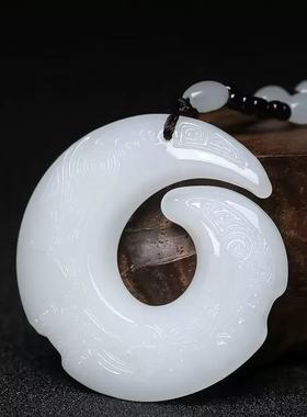 精品时来运转吊坠黑曜石项链吊坠白玉吊坠男女款首饰挂件男生饰品