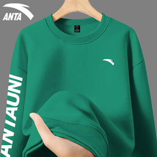 春季 2026春季 新款 加绒打底衫 圆领运动服 休闲长袖 安踏卫衣男装