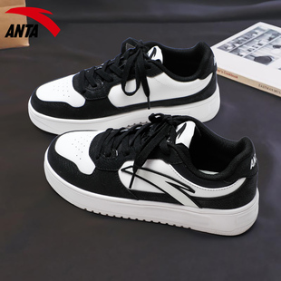 安踏女鞋休闲板鞋女黑白百搭厚底增高2026春季新款轻便正品运动鞋