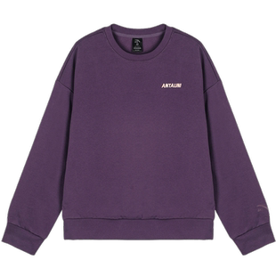 安踏紫色卫衣套装女美式学院风减龄洋气2025秋季新款一套长袖长裤