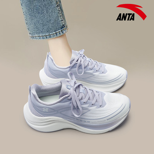 安踏跑步鞋女紫色叶子6软底轻便2026春季新款通勤百搭透气运动鞋