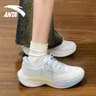 安踏叶子7跑步鞋女2026夏季新款运动鞋白色透气网面轻便软底女鞋