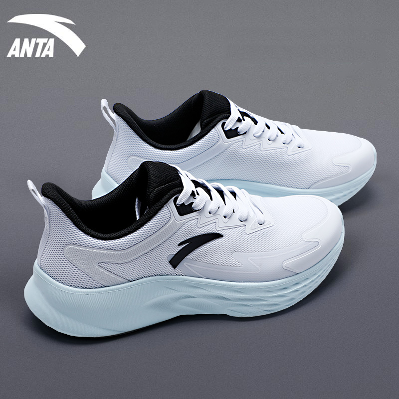 安踏运动鞋男鞋网面透气白色