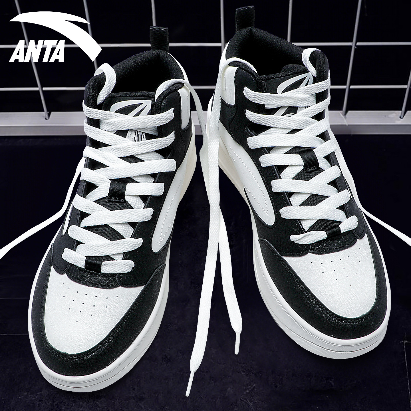 安踏休闲高帮板鞋男学生