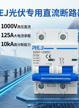 REJ光伏专用直流断路器1000V125A空气开关DZ47-125DC