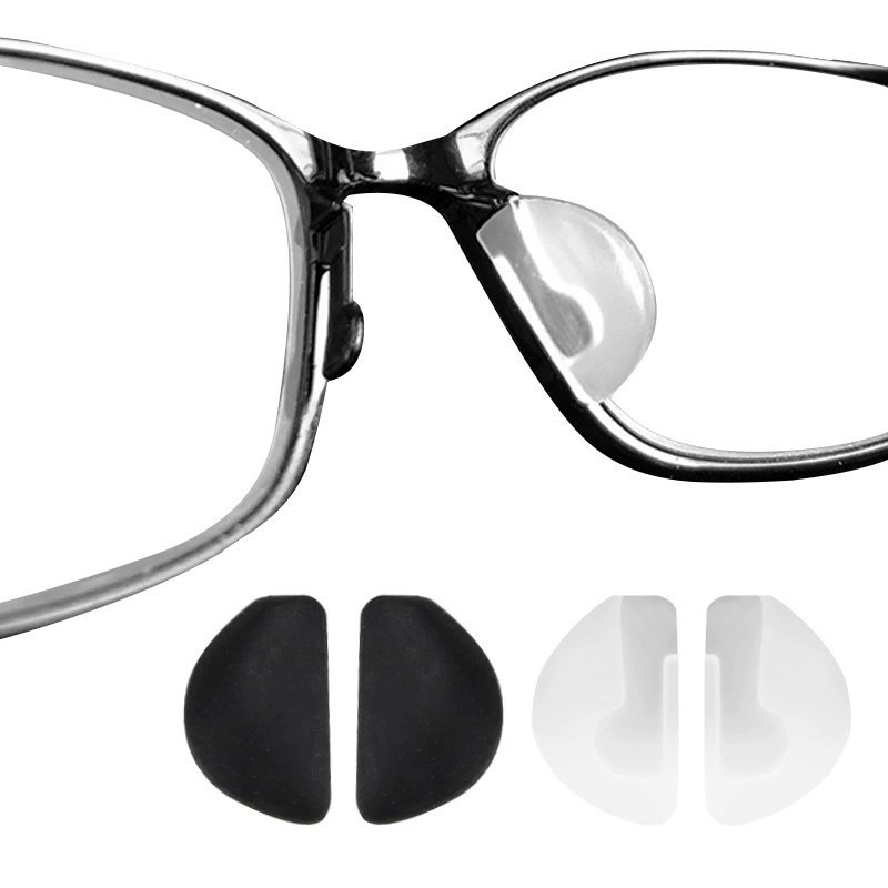 眼镜硅胶鼻托D型半圆形柔软减压插入式插孔鼻托叶配件