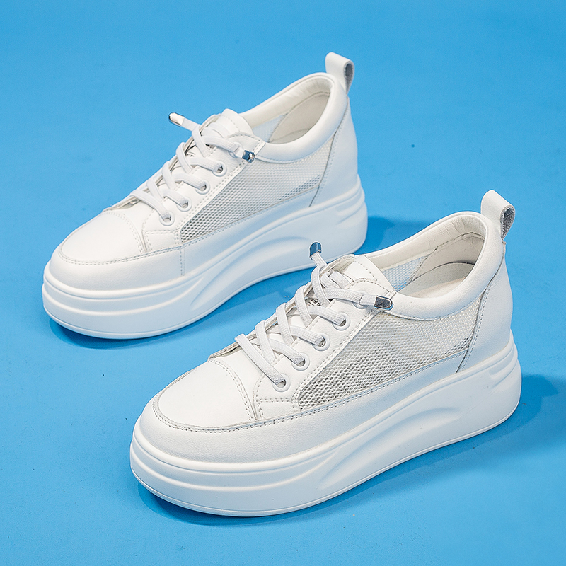 内增高6CM小个子真皮小白鞋百搭