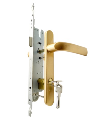 8530断桥铝合金平开门锁9235多点门锁带双面执手锁体钥匙保险锁片