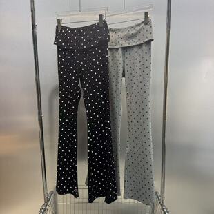 深圳南油2026春夏新款 女显瘦时尚 屁帘休闲裤 潮 星星印花高腰微喇裤