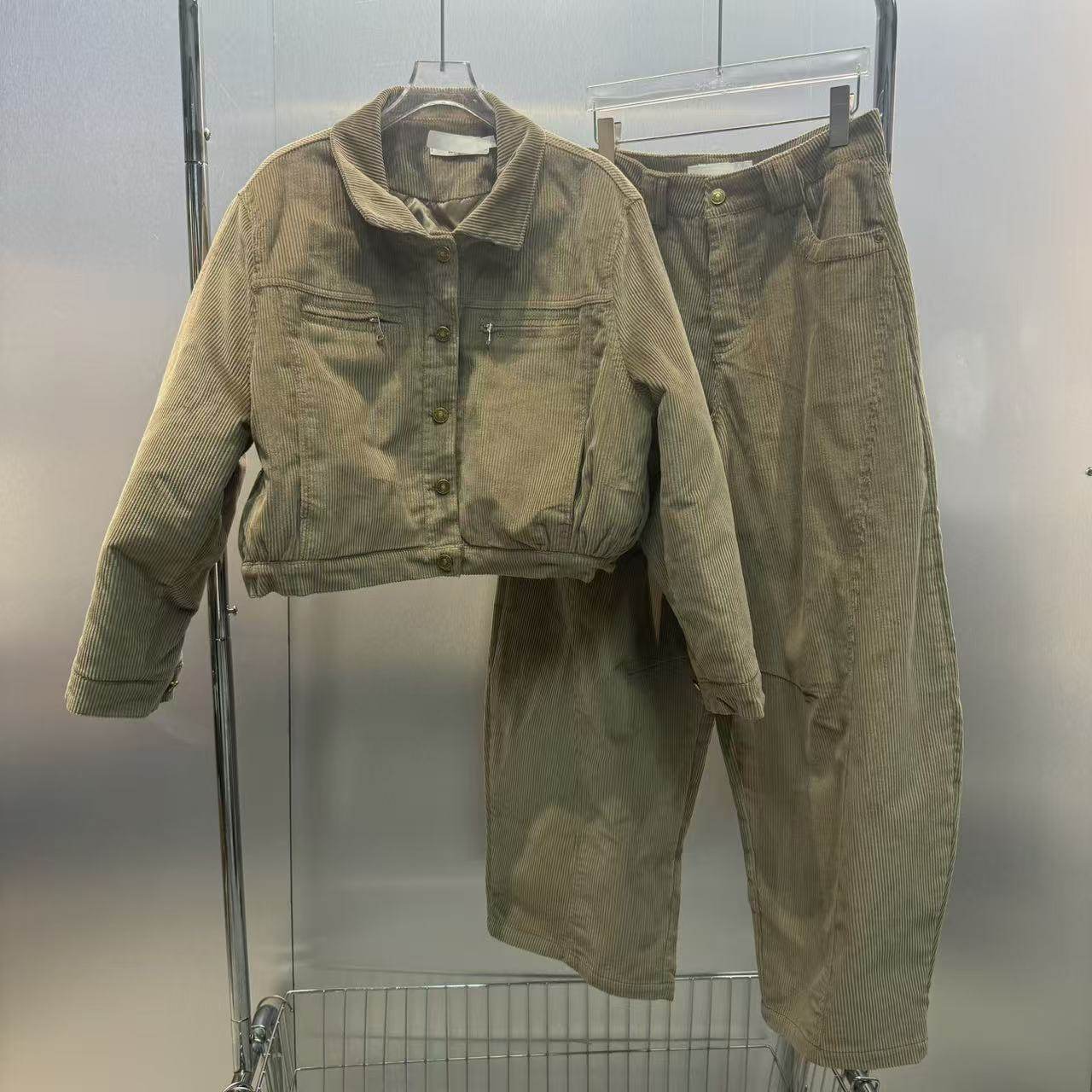 深圳南油2025冬季新款小众设计洋气夹棉复古灯芯绒外套弯刀裤套装,男装,时尚套装,淘宝优惠券,粉丝福利购,淘宝优惠卷