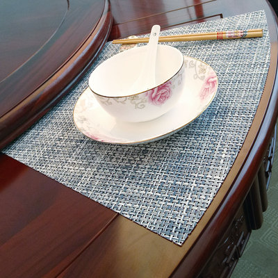 新中式圆桌扇形PVC编织餐垫