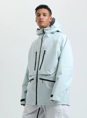 gsousnow夹棉滑雪服单双板男女冬防风防水耐磨透气宽松保暖冲锋衣