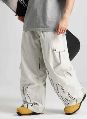 gsousnow滑雪裤男女同款冬户外单板滑雪防水防风耐磨透气保暖宽松