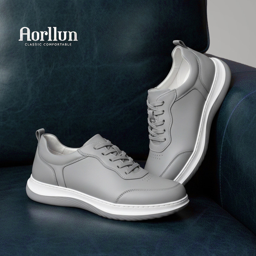 奥勒伦男鞋2026春季新款全牛皮软底轻便运动头层牛皮男款休闲皮鞋