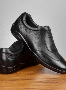 奥勒伦男鞋秋真皮头层牛皮一脚蹬软皮软底套脚纯牛皮男士休闲皮鞋