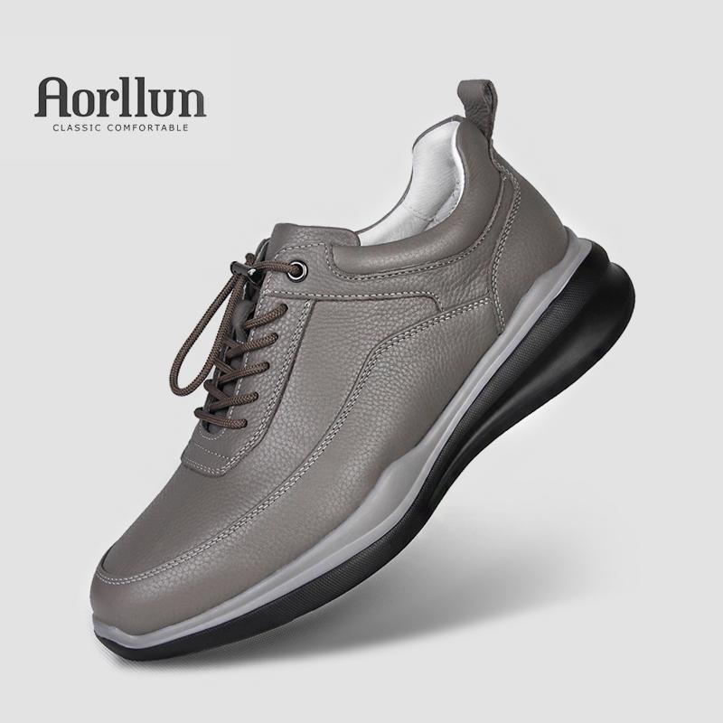 男士真皮轻便运动休闲鞋