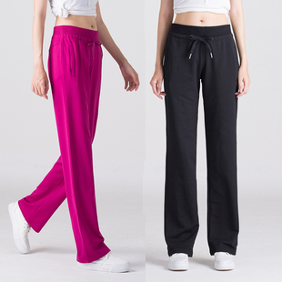 春夏大码潮休闲裤韩版显瘦高腰长裤纯棉薄款运动裤女宽松直筒卫裤