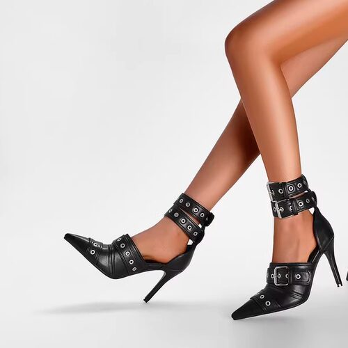 尖头细跟时尚凉鞋女士街头复古