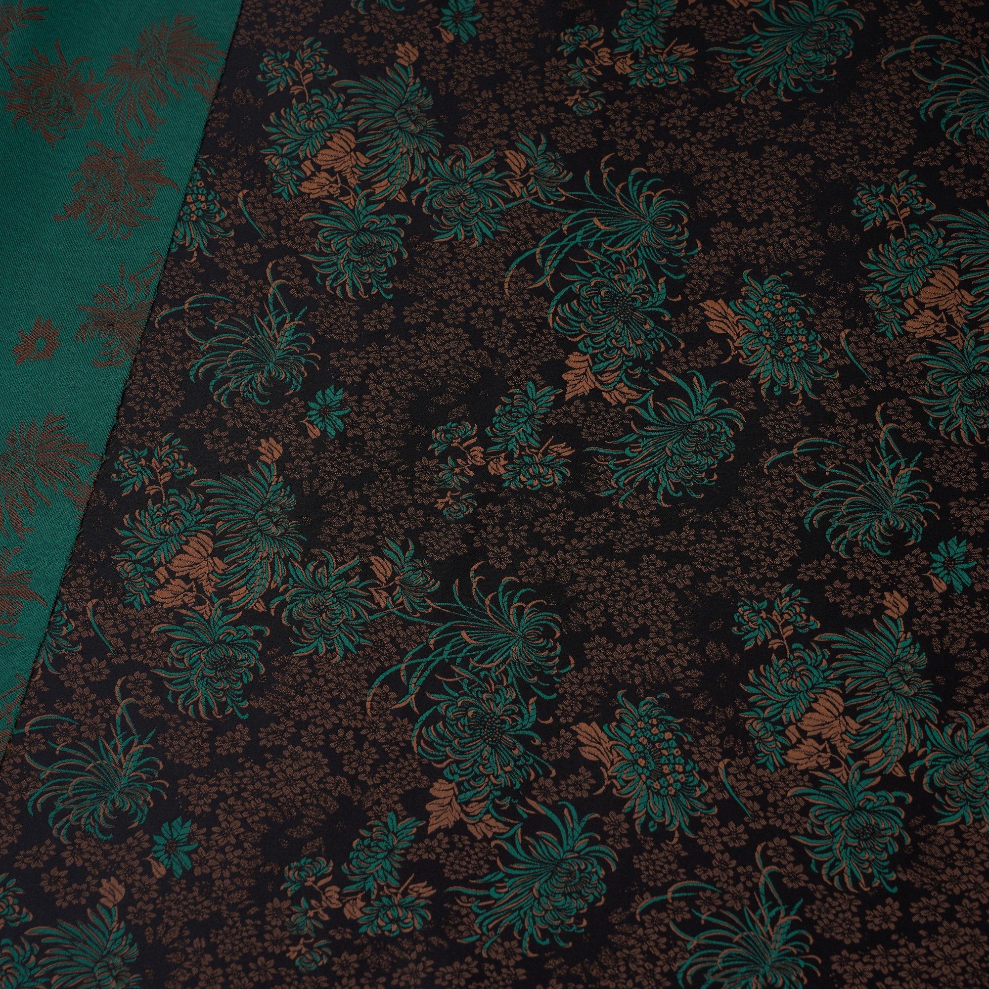 中国风旗袍茶席马甲蒙古袍菊花装饰手工提花织锦缎丝绸面料