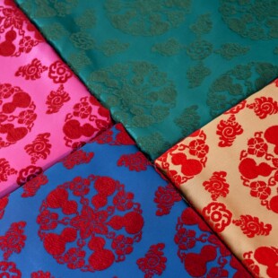 五湖四海仿漳绒提花缎汉服比甲马甲古风女装高端布料