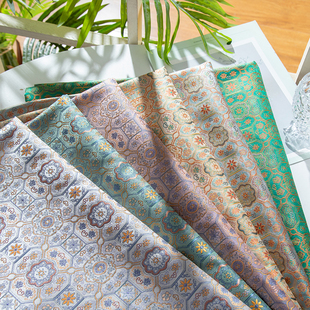 仿宋锦相云团提花复古国风面料新中式汉服马甲布料