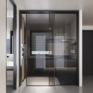 索菲亚铝合金厨房两轨推拉门阳台移门隐形折叠门玻璃门星随PRO