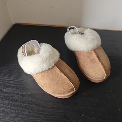 毛毛半拖鞋可外穿保暖平底女童鞋