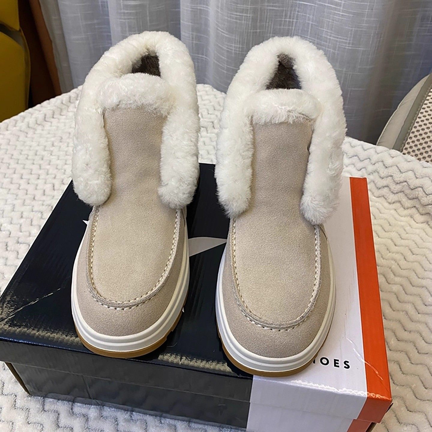 断码清仓捡漏冬季加绒加厚保暖毛绒雪地靴女款短筒一脚蹬防滑棉靴,女鞋,时尚雪地靴,淘宝优惠券,粉丝福利购,淘宝优惠卷