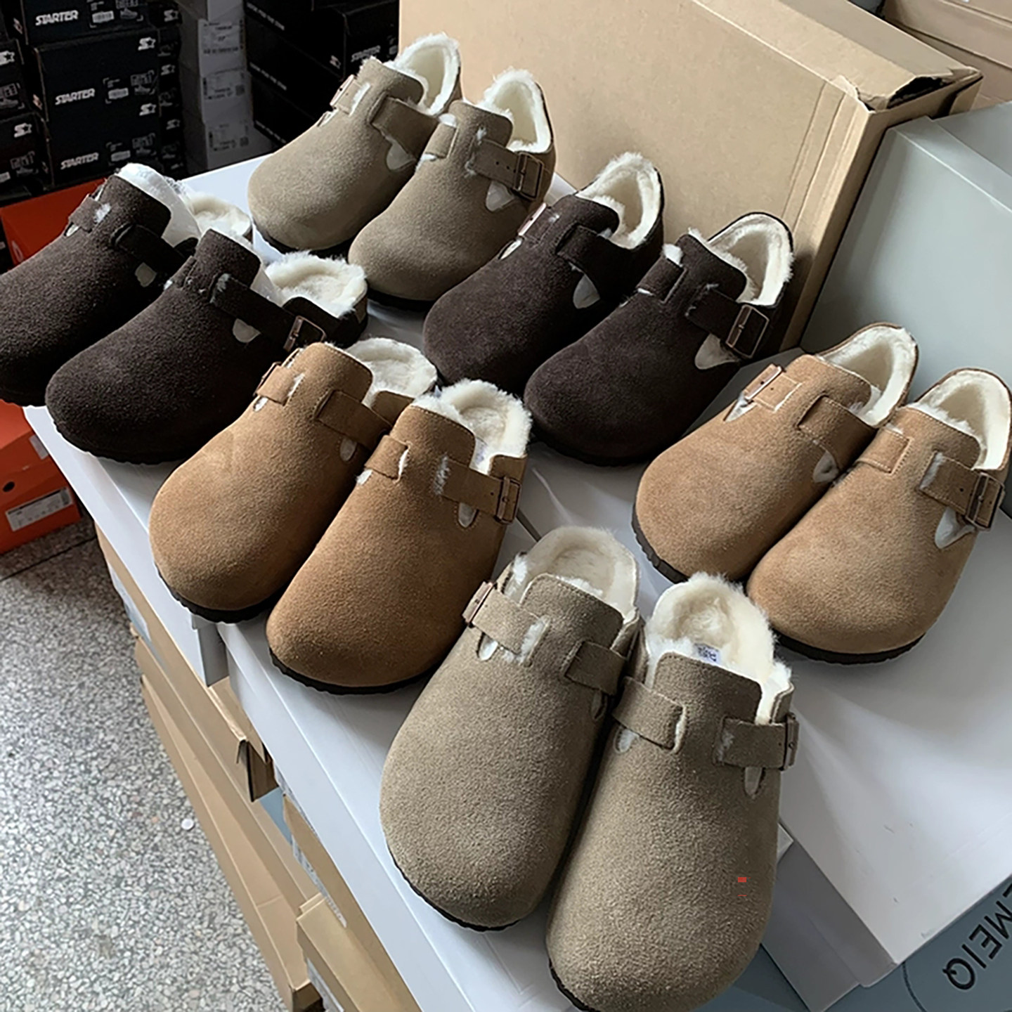 半拖全包外贸原单冬季加绒勃肯鞋羊毛保暖舒适休闲百搭外穿半拖鞋,女鞋,时尚雪地靴,淘宝优惠券,粉丝福利购,淘宝优惠卷