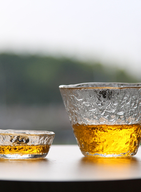 [cocostyle]日本原装ADERIA津轻初雪锤纹玻璃茶杯功夫茶杯玻璃碗