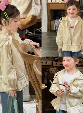 A Little Cat 110-150女童26春简约洋气休闲打底衫牛仔裤连帽外套
