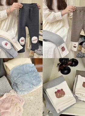 7seven90-130女童25秋冬小中童洋气可爱韩版百搭紧身加绒打底裤