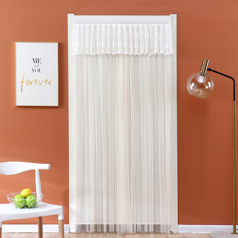 免打孔纱门帘透光不透人双层蕾丝装饰隔断卧室四季家用防蚊隐私帘,居家布艺,门帘,淘宝优惠券,粉丝福利购,淘宝优惠卷