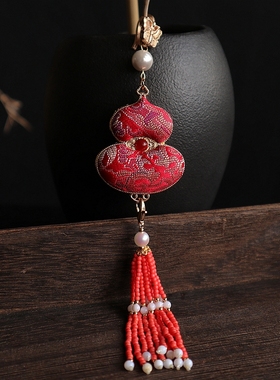 2025年新款非遗宋锦纯手工新中式葫芦挂饰吊坠旗袍马面裙双面配饰