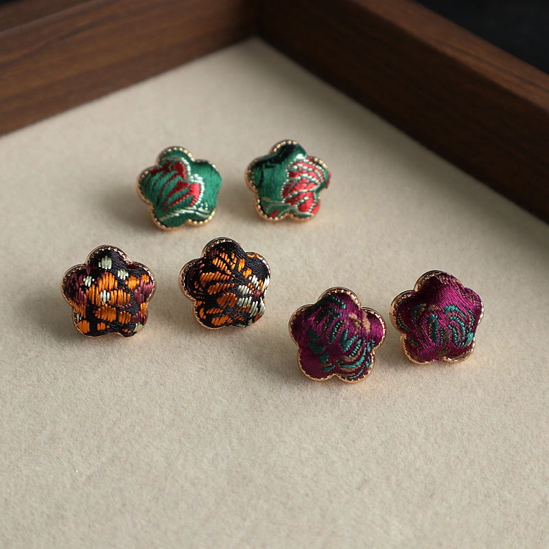 新款手工制作宋锦耳钉