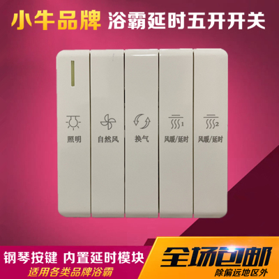 小牛浴霸专用开关通用五开