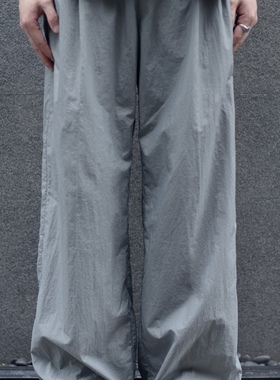 PROPER定常 尼龙阔腿长裤（灰色）| triplemajor