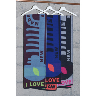 图案围巾 Beirendonck 黑色 米色 Walter 棕红色 Van