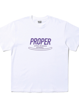 PROPER定常 LOGO印花图案T恤（白色）| triplemajor