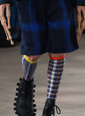 Walter Van Beirendonck 格纹短裤（蓝色） | triplemajor