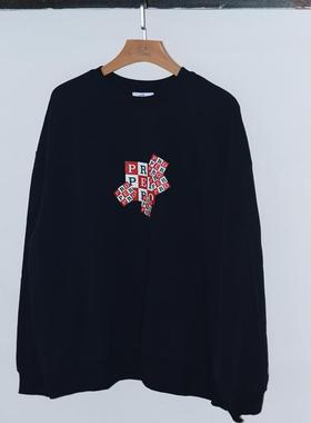 PROPER定常 几何印花图案卫衣（黑色）| triplemajor