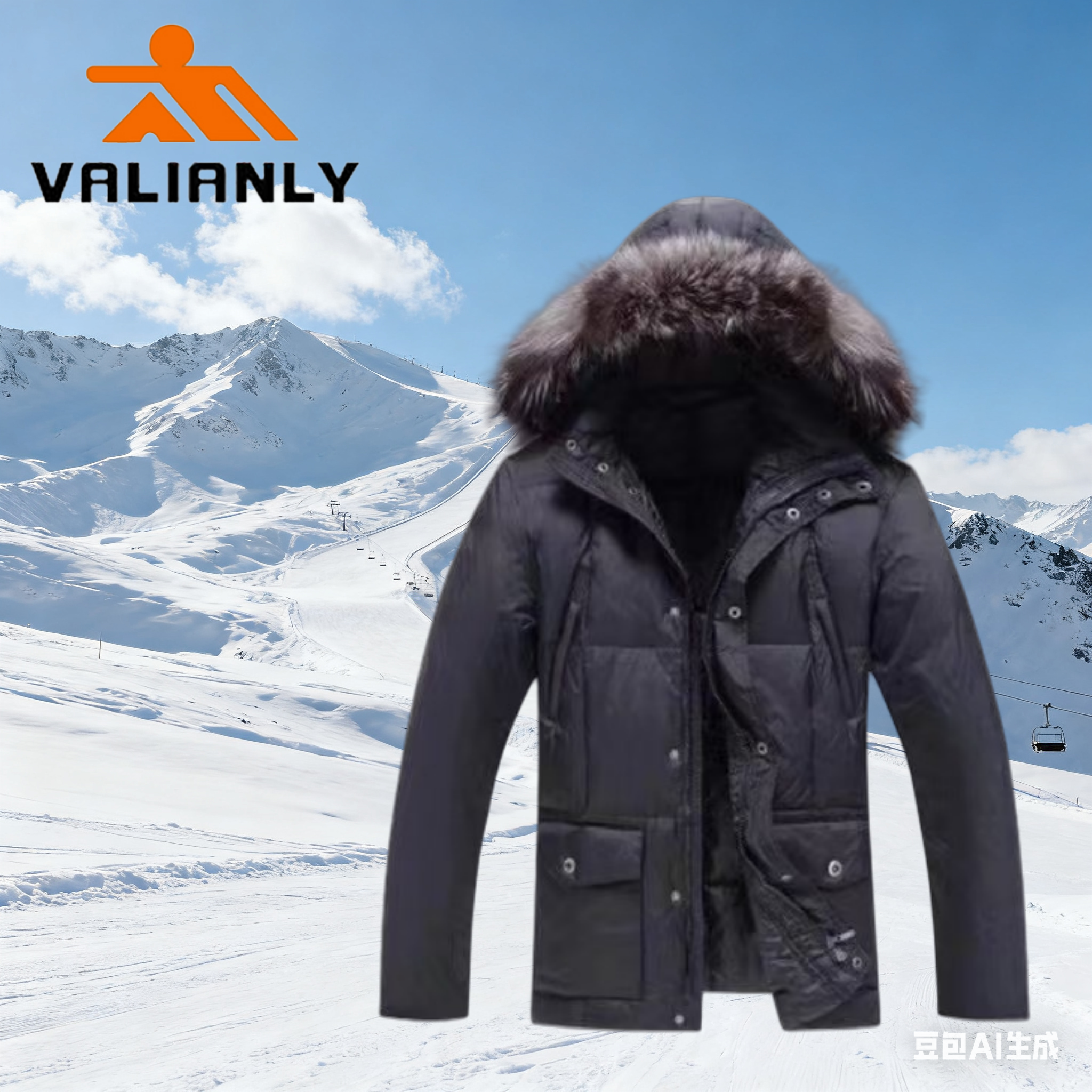 户外羽绒服男防水登山服加厚男士羽绒服加厚加大码正品valianly
