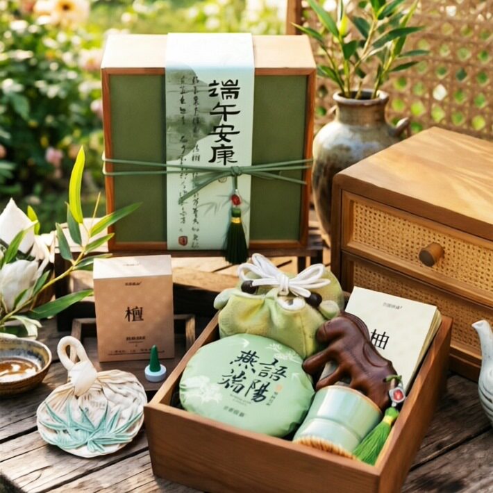 2026复古端午节粽子包装盒木质茶叶咸鸭蛋送礼礼品盒空盒木盒