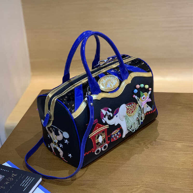 泰国马戏团小飞象撞色女包大容量y2k辣妹手提包趣味旅行袋健身包