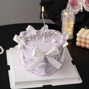 38女王节蛋糕装 扮 饰闪钻女神节快乐插件蝴蝶结丝带曲线蜡烛甜品装