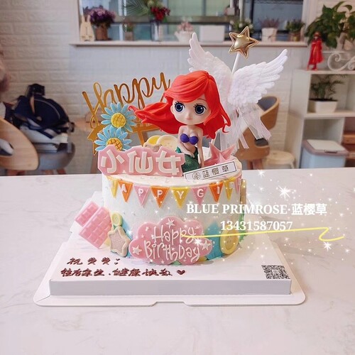 装饰蛋糕美人鱼公仔摆件