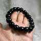 黑羊脂黑青手串 塔青山料油润一细桶珠手链12mm 新疆天然和田玉