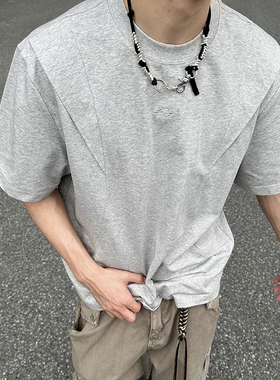 MADEEXTREME 索罗娜凉感防晒设计感短袖T恤男女夏季灰色速干上衣