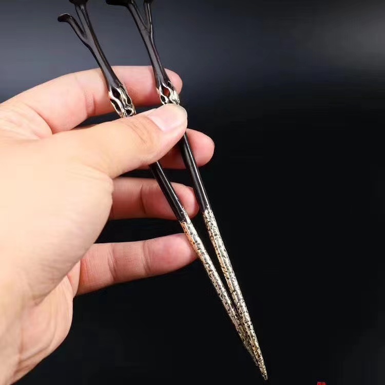 雨宫宗手作纯铜茶夹炭夹火箸火筷茶筷日式茶宠茶虫茶道配件