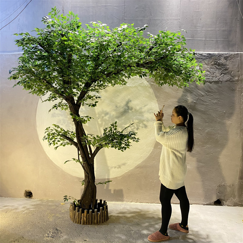 室内景观装饰树仿真榕树假树绿植盆景落地红枫树大型银杏树免打理图片